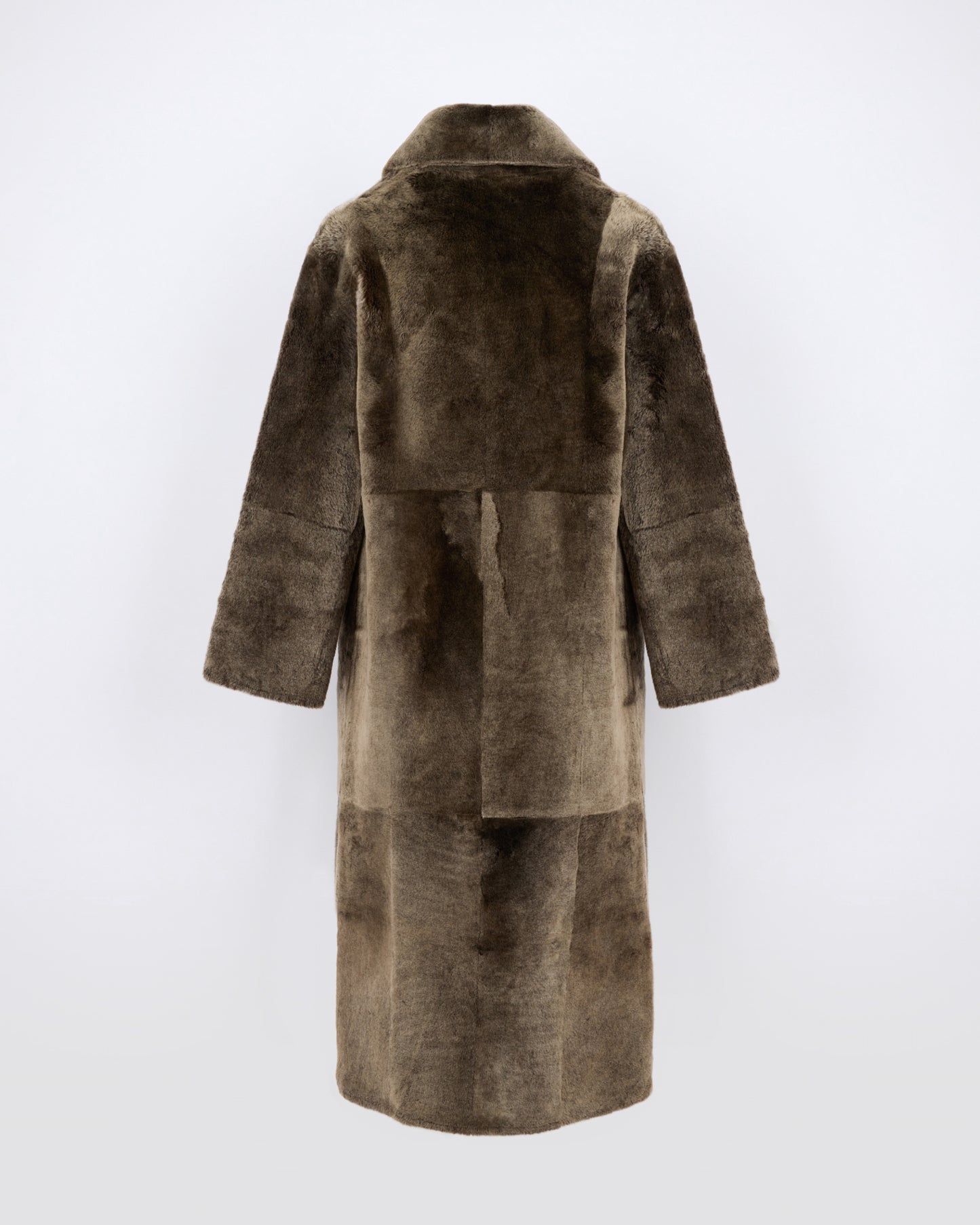 Manteau long à double boutonnage en peau lainée - Yves Salomon - Nouvelle collection Automne Hiver