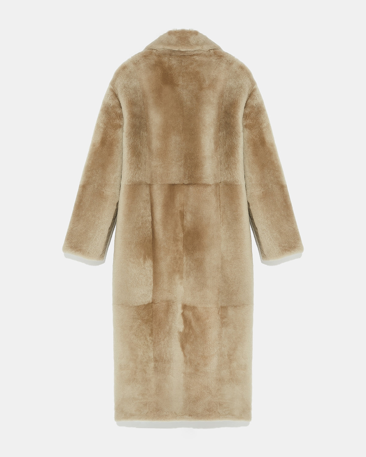 Dwurzędowy płaszcz z kożucha - Brązowy - Yves Salomon