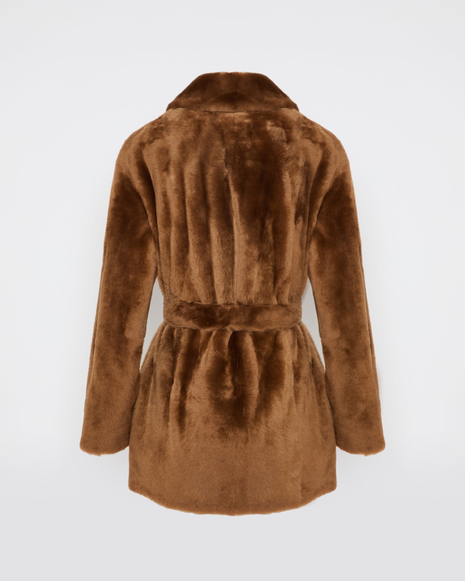 Black Friday 2025 - Yves Salomon - Manteau double boutonnage en peau lainée