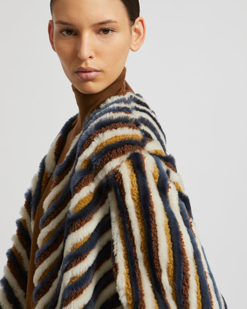 Long manteau en agneau mérinos et mérinillo