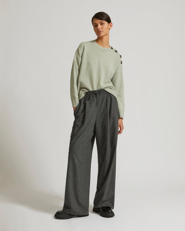 Pantalon cargo en lainage flanelle