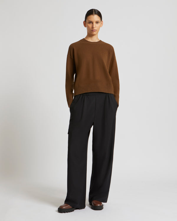 Pantalon cargo en lainage flanelle