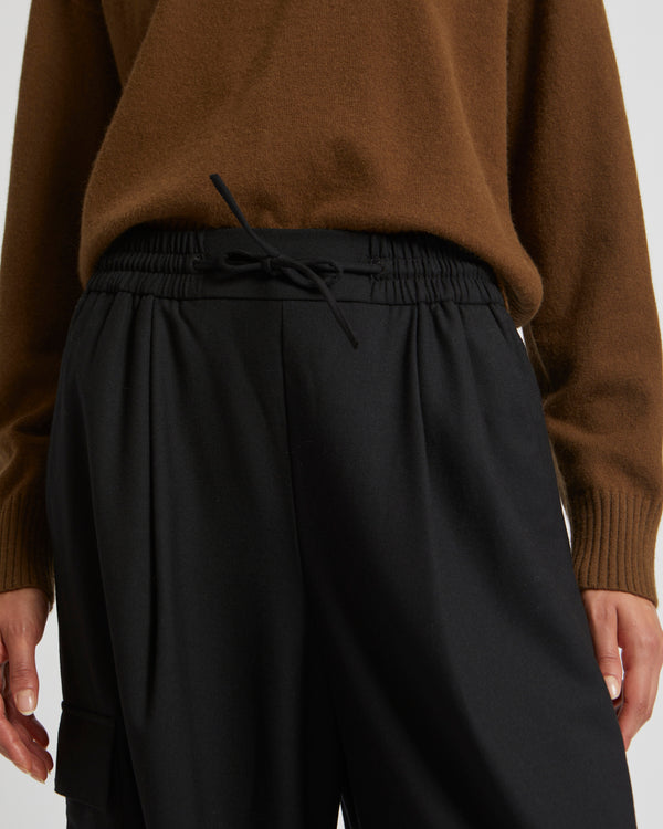 Pantalon cargo en lainage flanelle