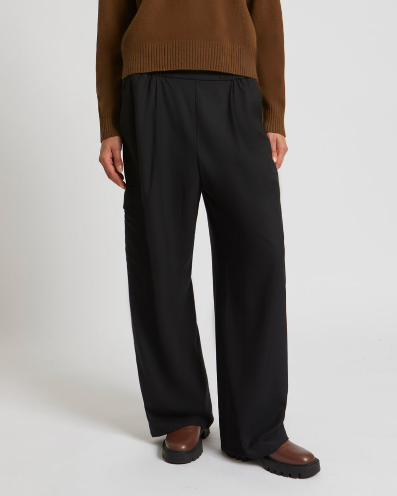 Pantalon cargo en lainage flanelle
