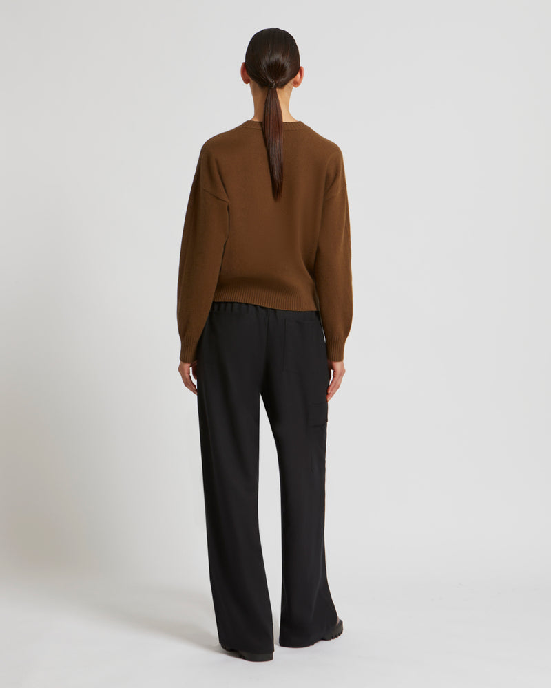 Pantalon cargo en lainage flanelle