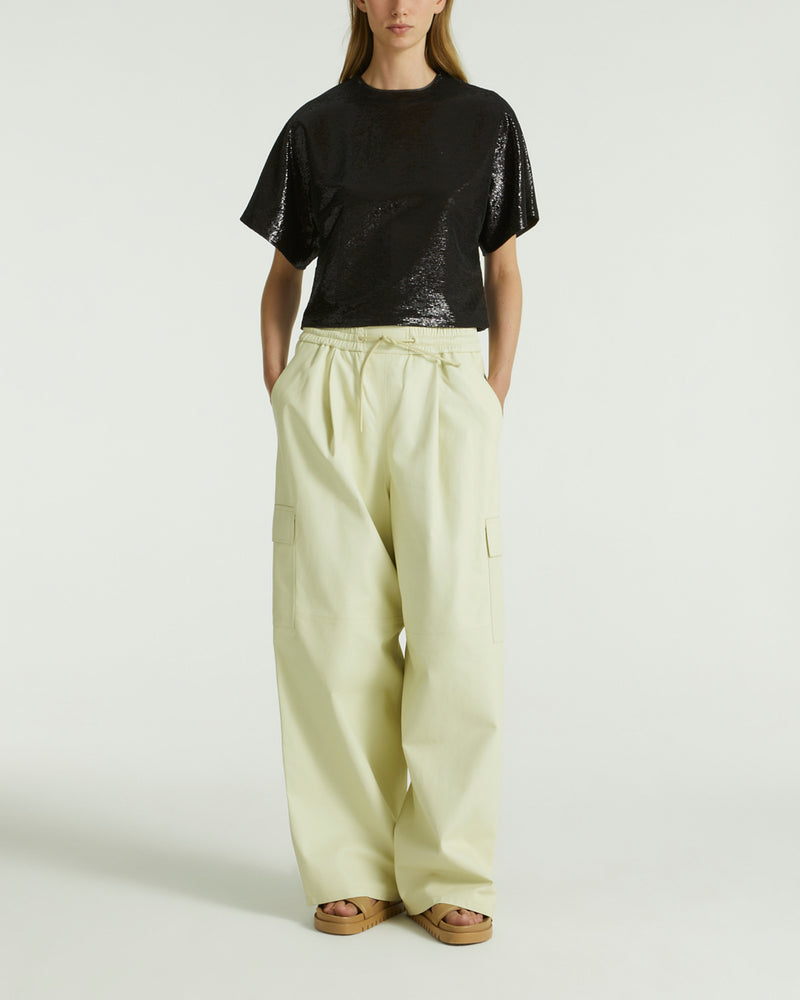 Pantalon cargo en cuir d’agneau
