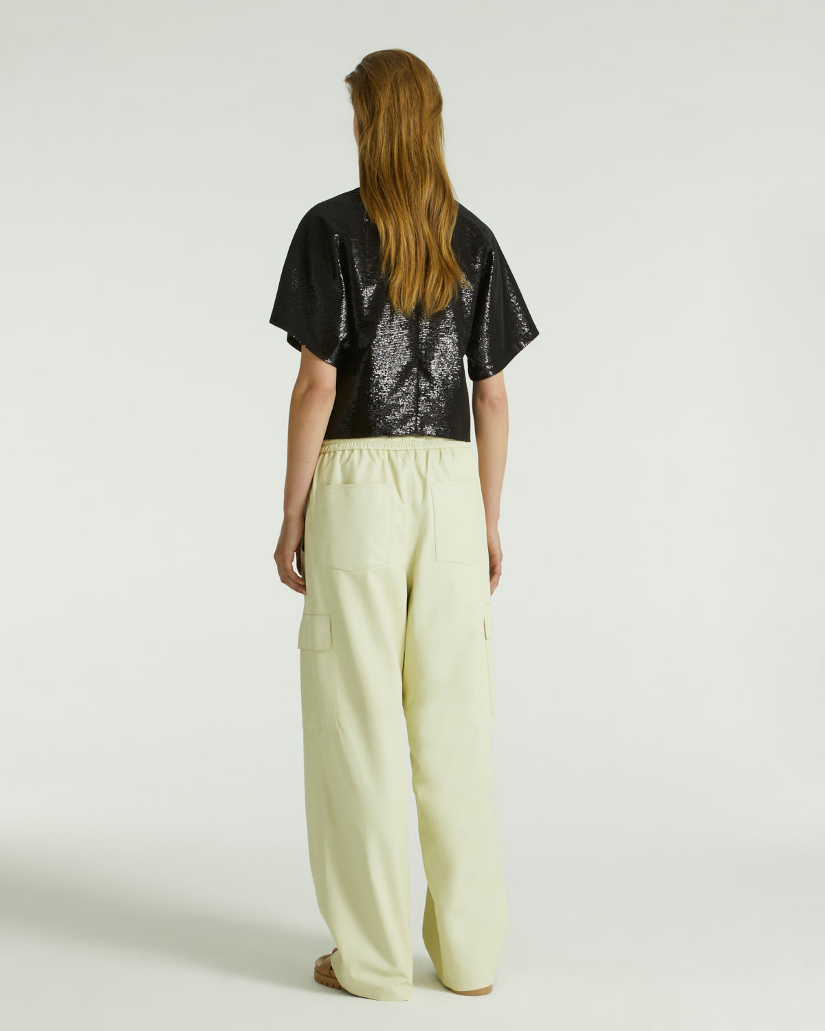 Pantalon cargo en cuir d’agneau