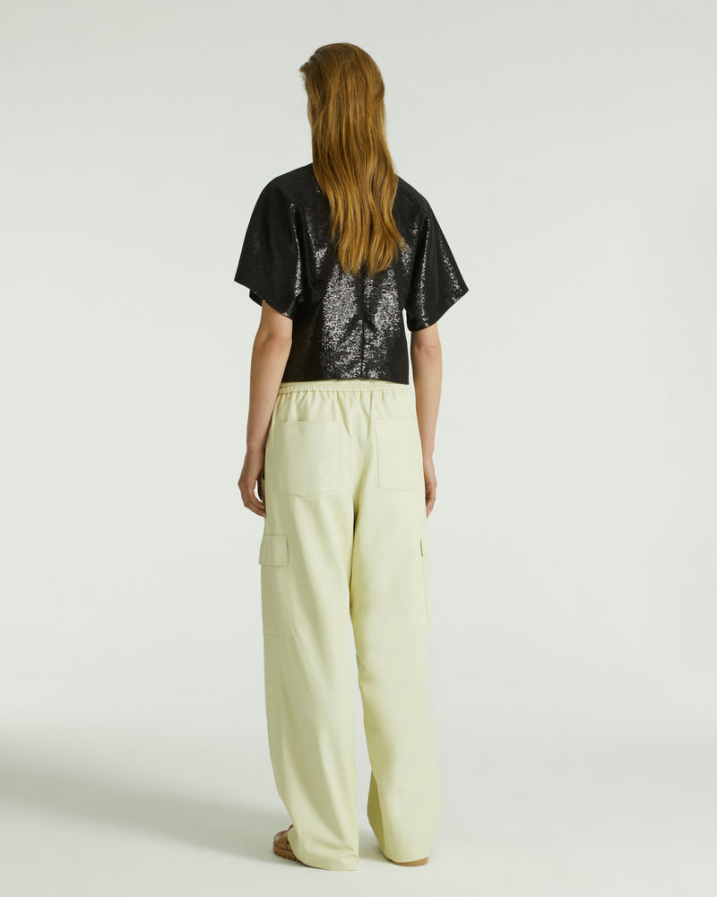 Pantalon cargo en cuir d’agneau