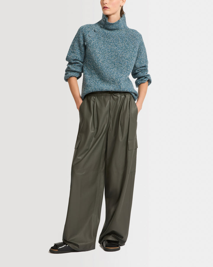Pantalon cargo en cuir d’agneau