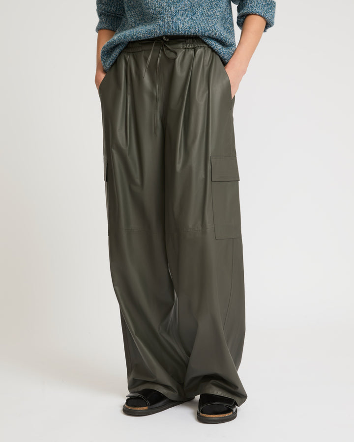 Pantalon cargo en cuir d’agneau