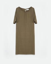 Robe fluide en satin de soie mélangé