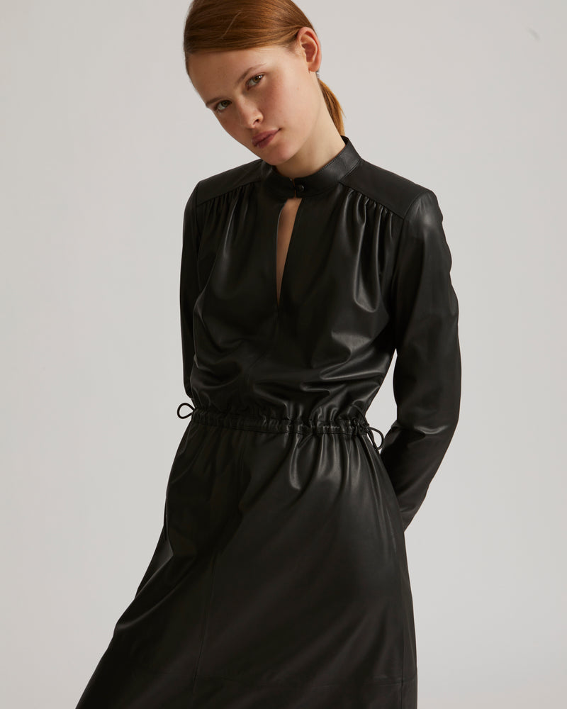 Robe longue top cuir