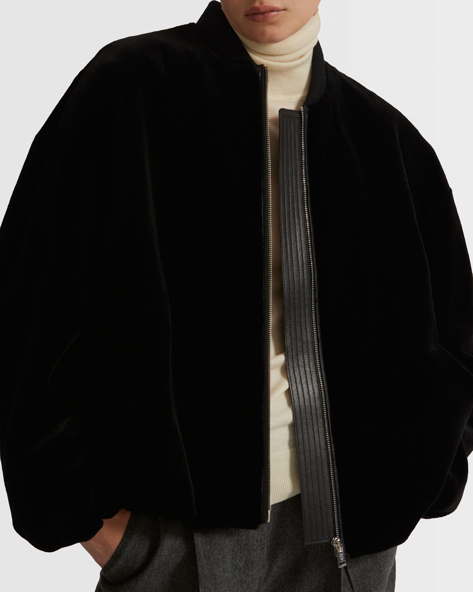 Bomber jacket in sheared mink fur - Black - Yves Salomon - Women