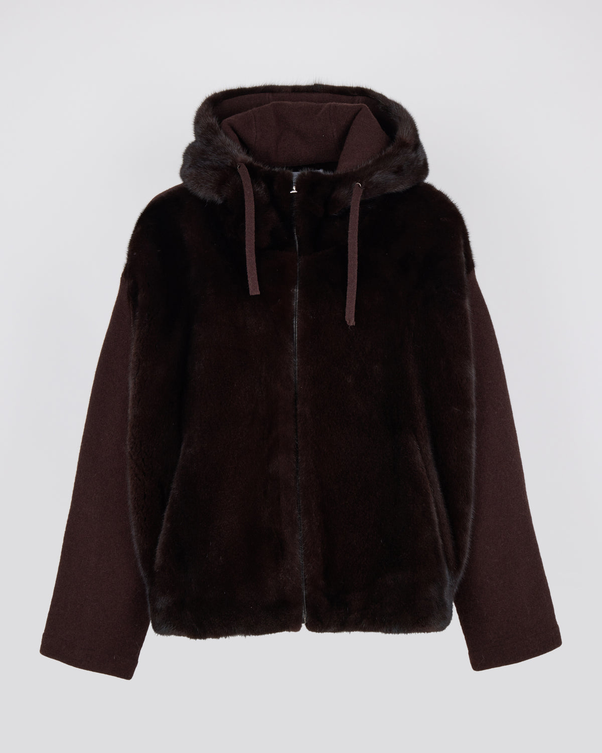 Veste à capuche en fourrure de vison et tissu technique - Yves Salomon - Nouvelle collection Automne Hiver