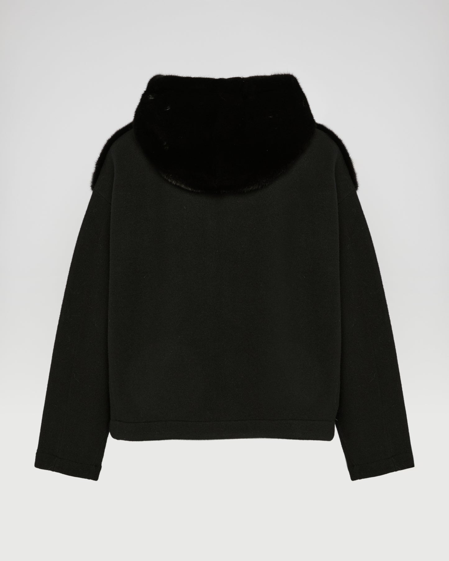 Reversible Hooded Jacket in Mink and Technical Fabric