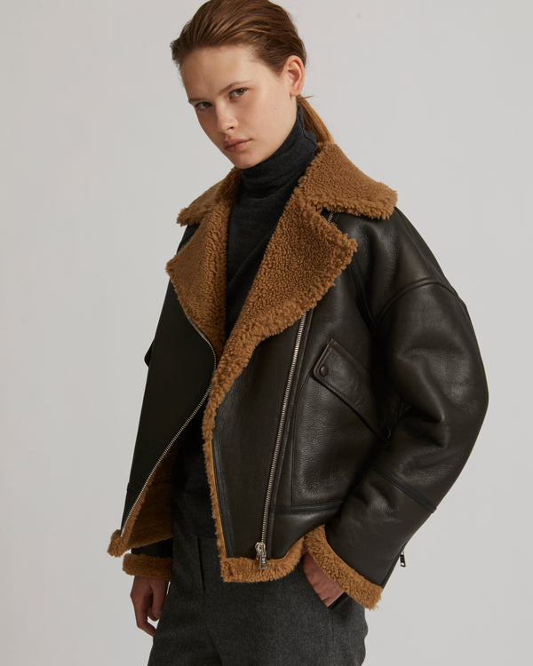 Yves salomon shop leather jacket