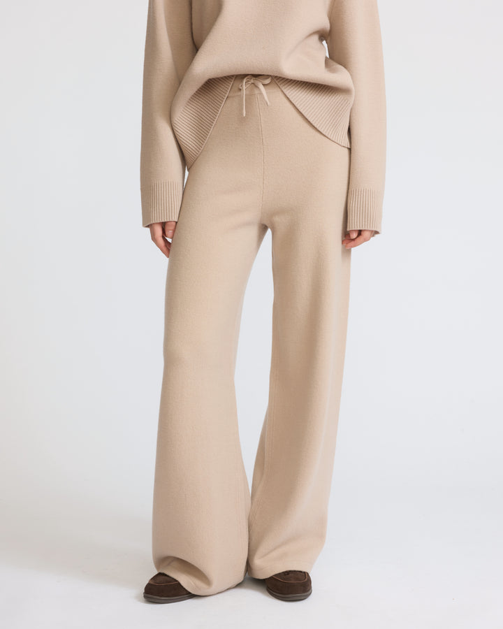 Pantalon large en maille mérinos - Yves Salomon - Nouvelle collection Automne Hiver
