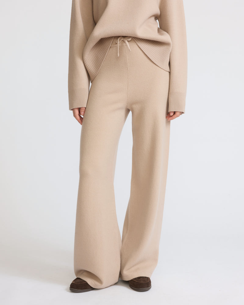 Pantalon large en maille mérinos - Yves Salomon - Nouvelle collection Automne Hiver