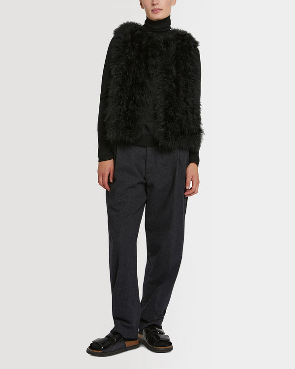 Gilet long en plumes