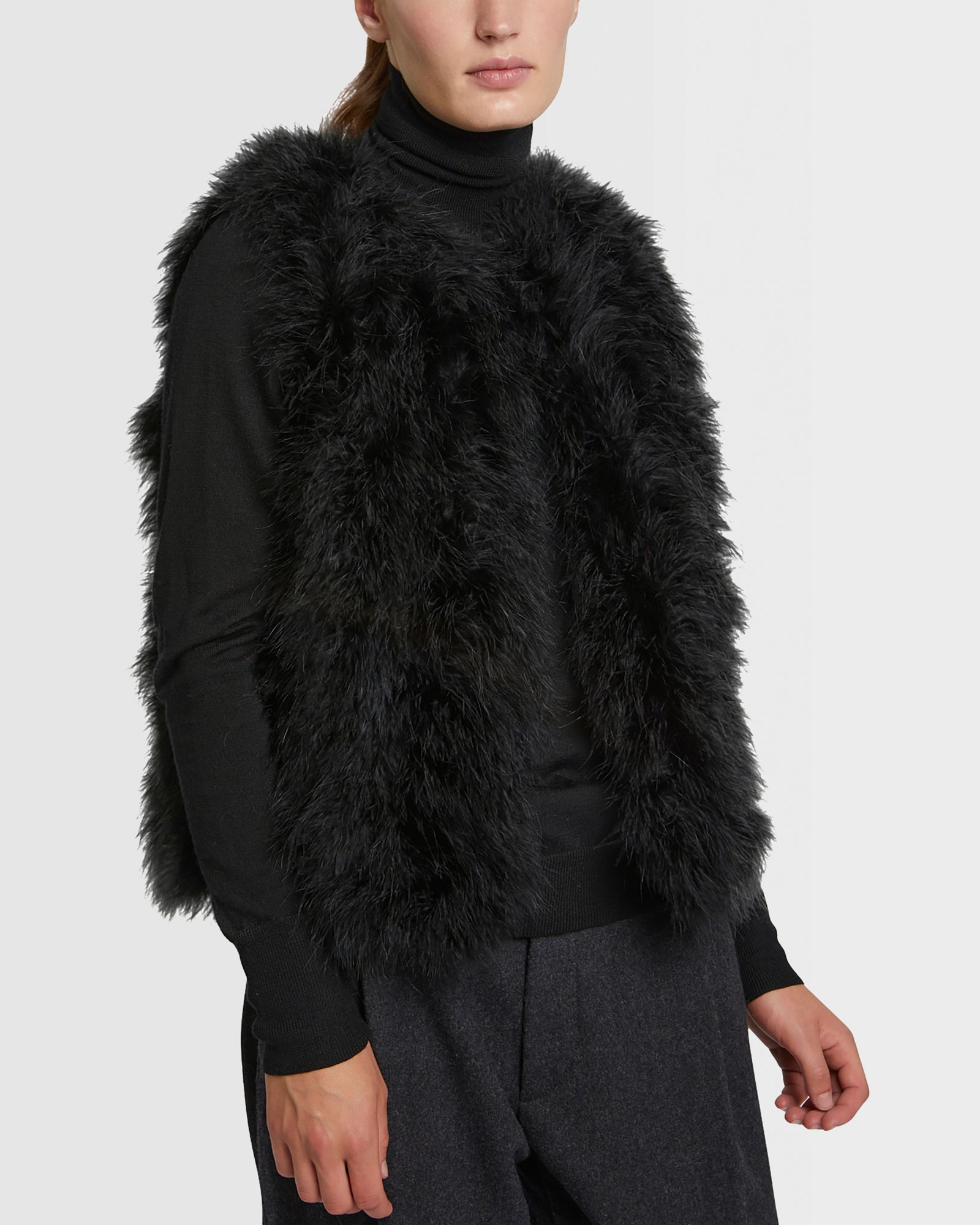 f♡　laubeblanc Belted Wool long gilet Laubeblanc Belted Wool Long Gilet