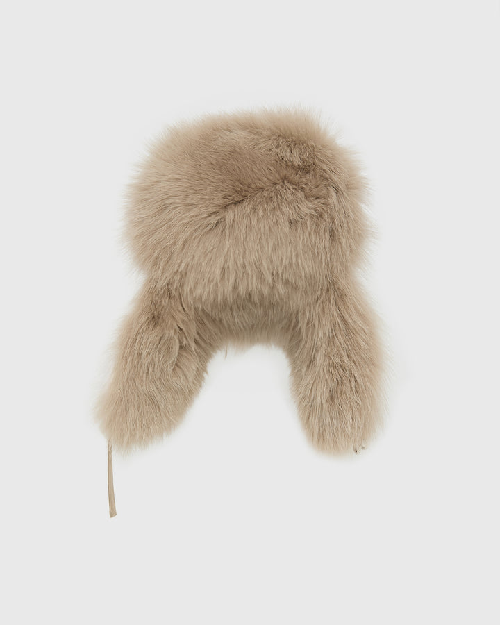 Chapka en tissu technique imperméable et fourrure de renard -Yves Salomon