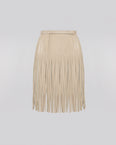 Fringed belt in double-sided velour lamb leather