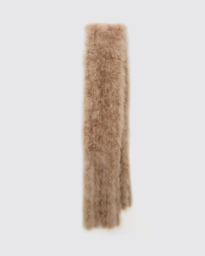 Maxi écharpe à franges en plumes