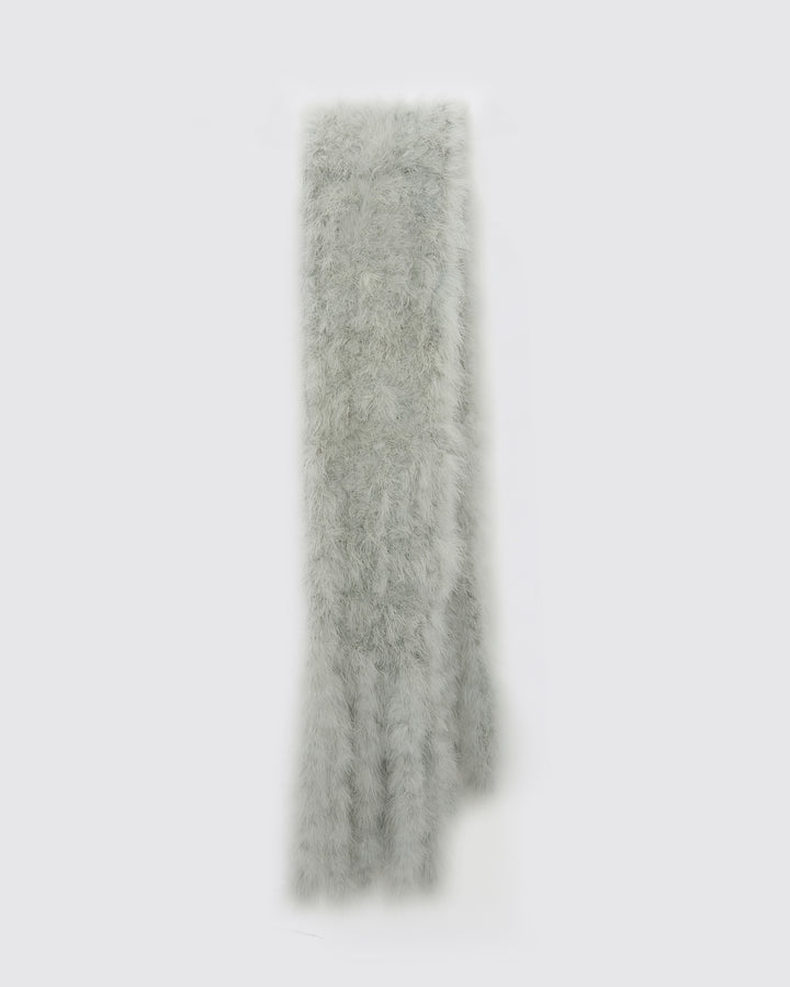 Maxi écharpe à franges en plumes