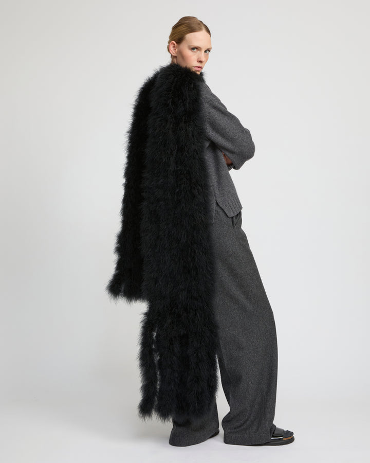 Maxi écharpe à franges en plumes