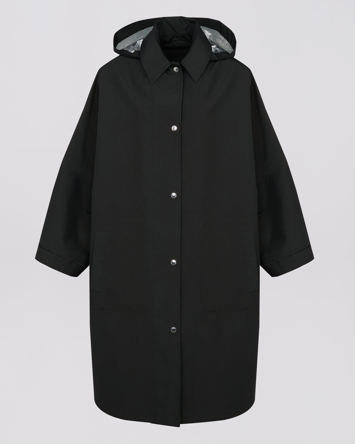 Ventes privées - manteau-tissu-technique-envers-capuche-silver-black-silver-25efc01411k57wb3156 -Yves Salomon