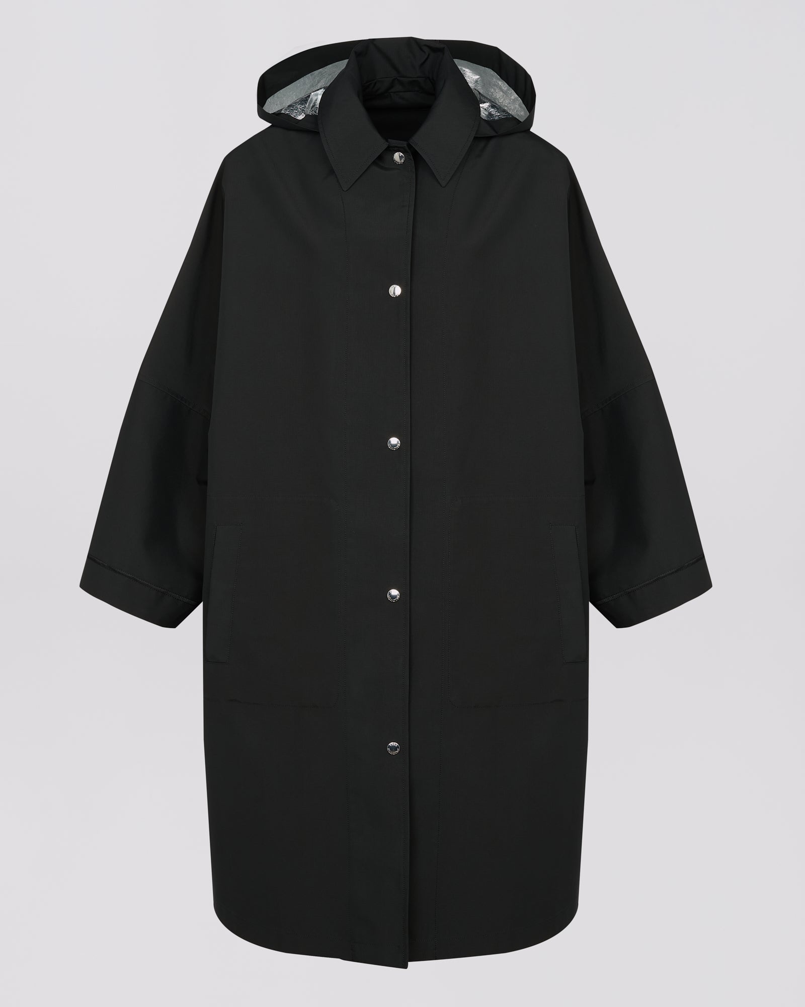 Ventes privées - manteau-tissu-technique-envers-capuche-silver-black-silver-25efc01411k57wb3156 -Yves Salomon