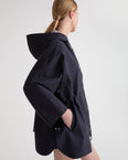 Cape parka courte en tissu coton