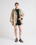 Parka courte doublée en tissu coton