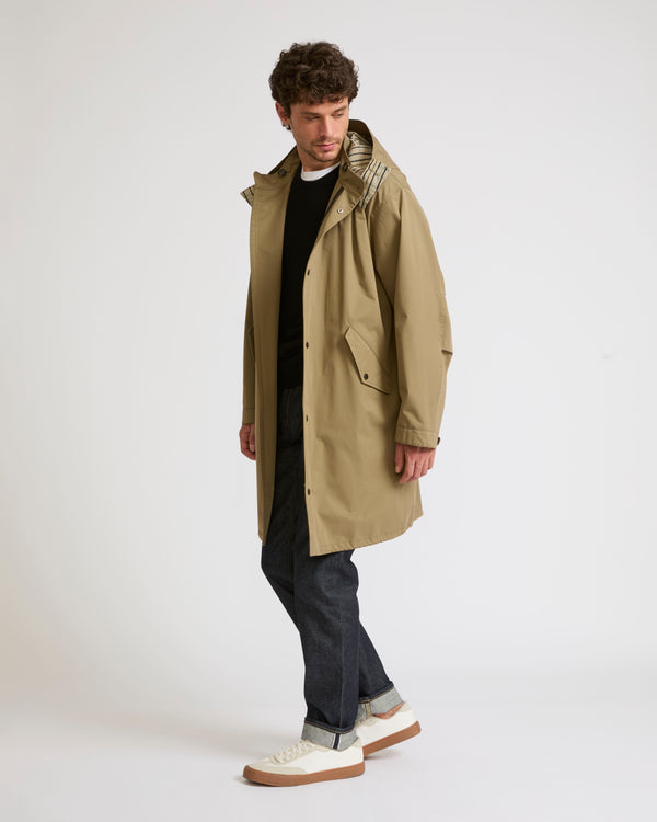 Parka fishtail en tissu jacquard