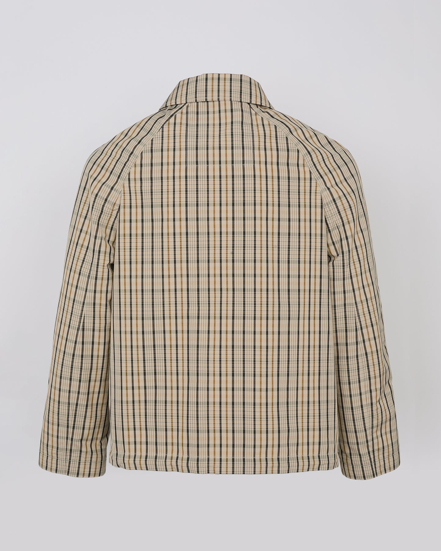 Veste en tissu jacquard et détails cuir