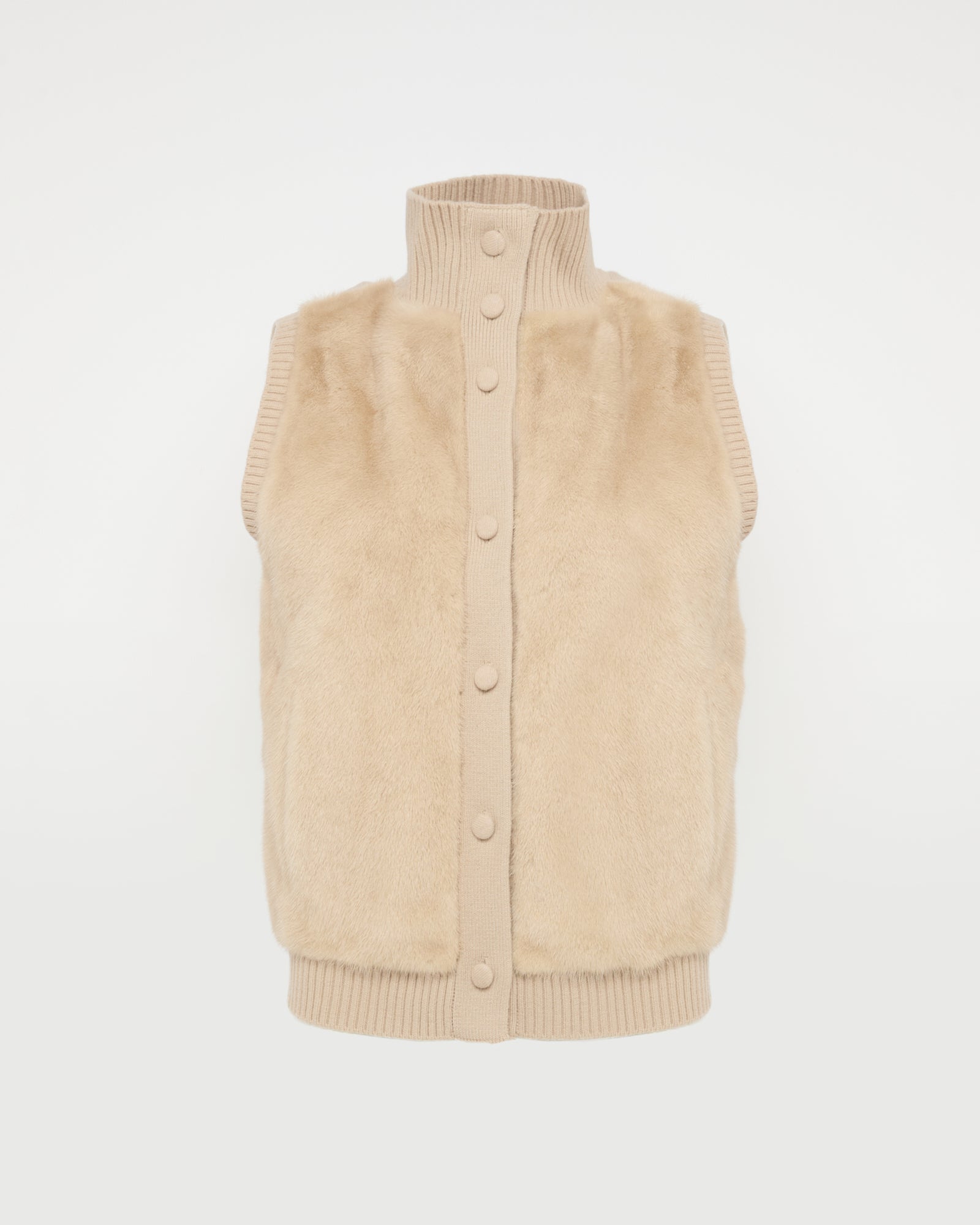 Merino knit and mink fur gilet – Yves Salomon