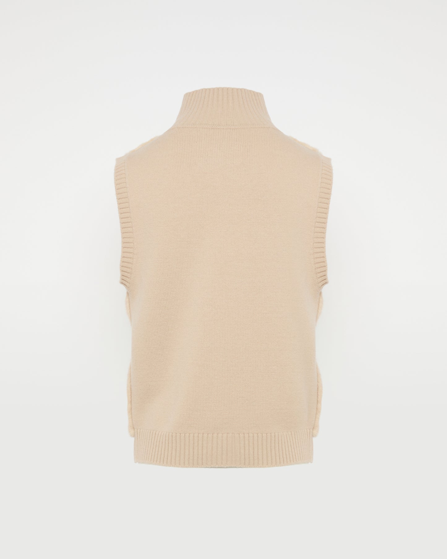 Merino knit and mink fur gilet