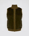Gilet en fourrure de vison et maille Mérinos
