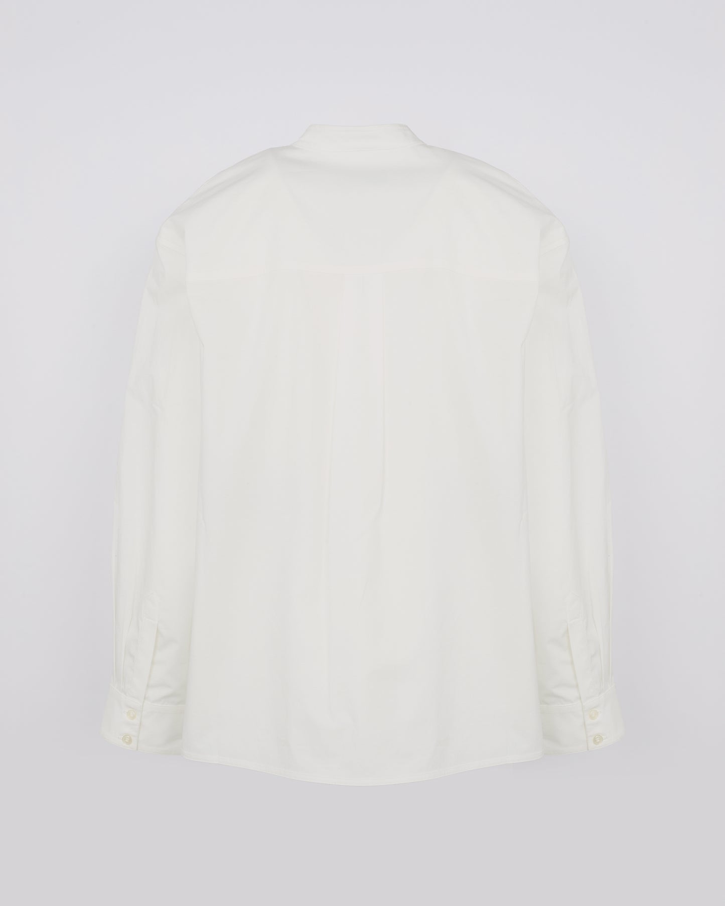 Blouse en popeline de coton avec inserts de cuir
