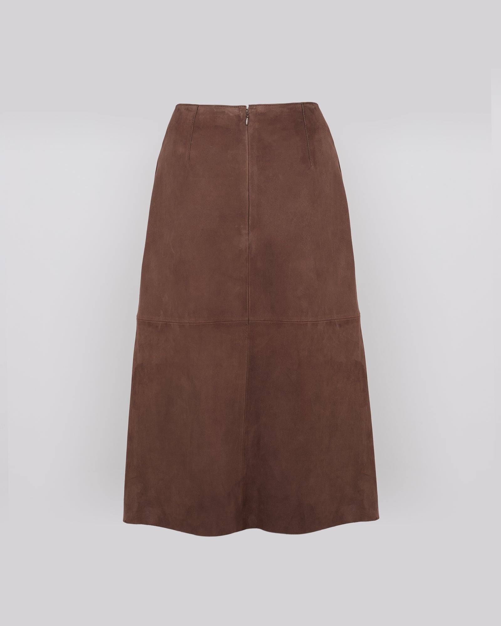 Velour lamb leather skirt - brown - Yves Salomon