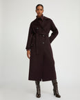Double-sided wool-blend trench coat
