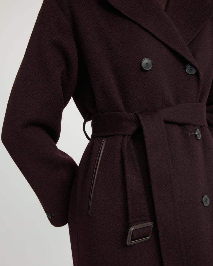 Double-sided wool-blend trench coat