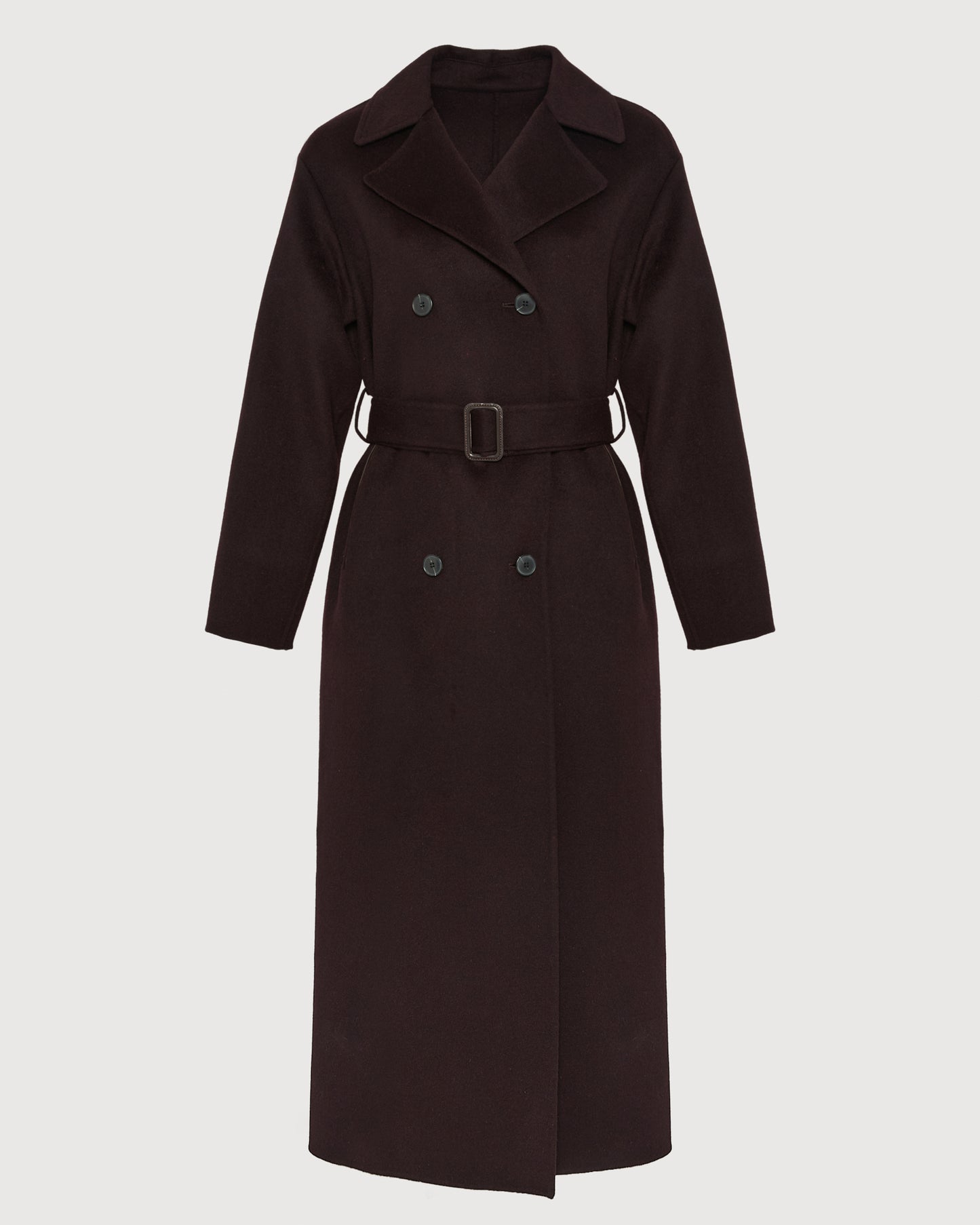 Double-sided wool-blend trench coat