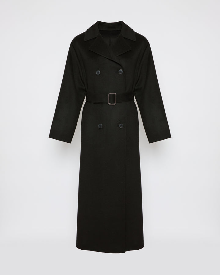 Trench coat en laine mélangée double face