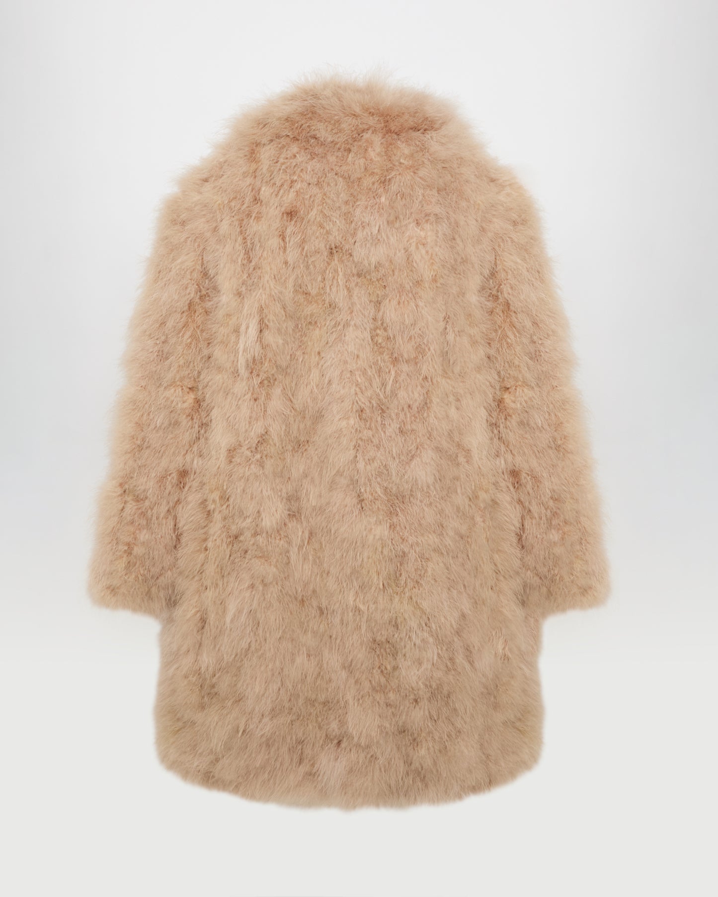 Manteau col châle en plumes