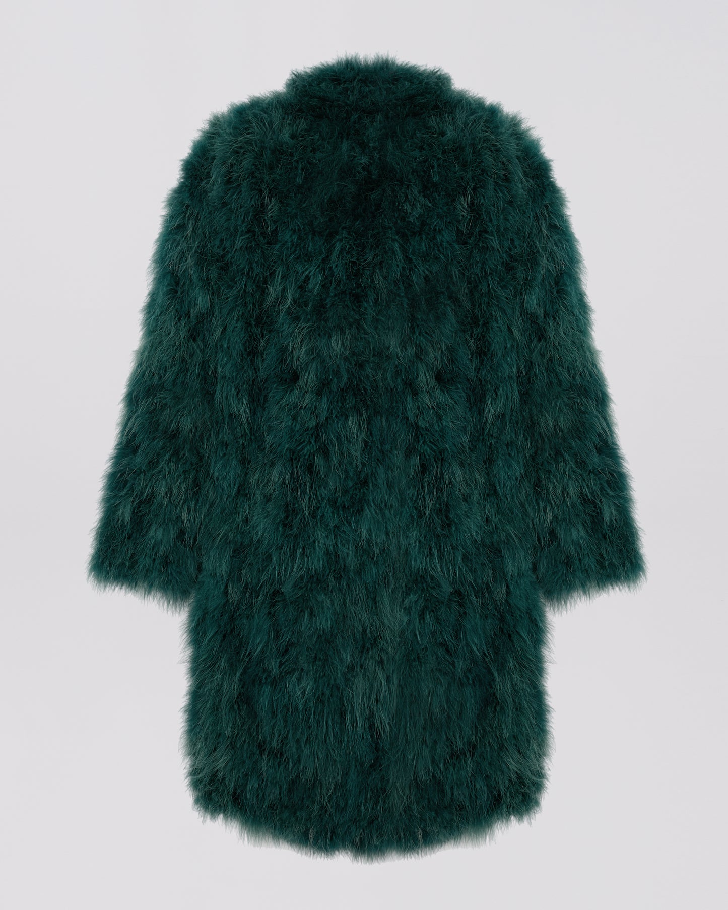 Manteau col châle en plumes