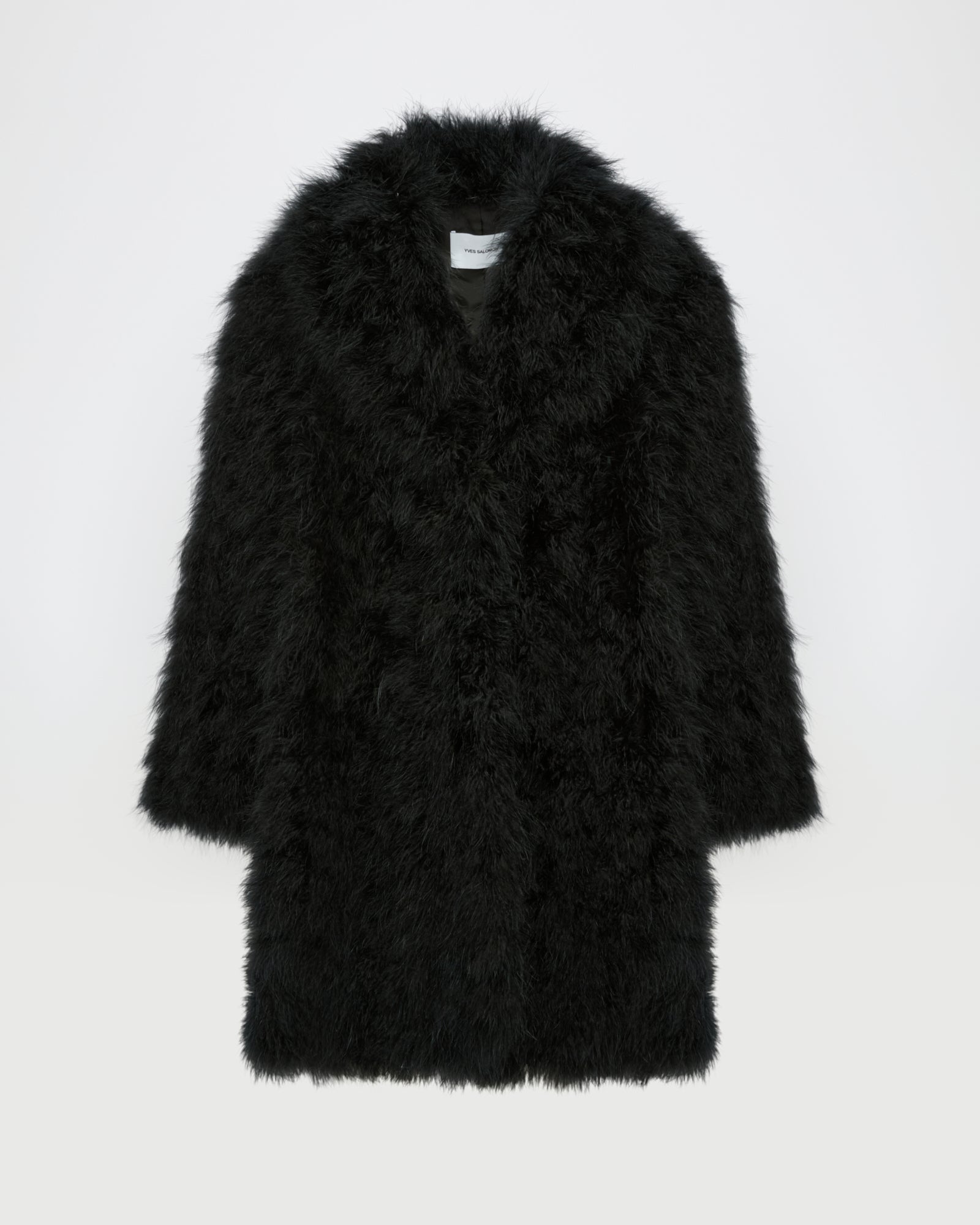 Feather shawl collar coat – Yves Salomon