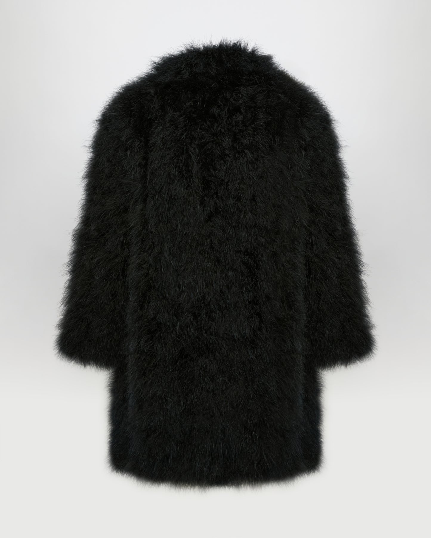 Manteau col châle en plumes