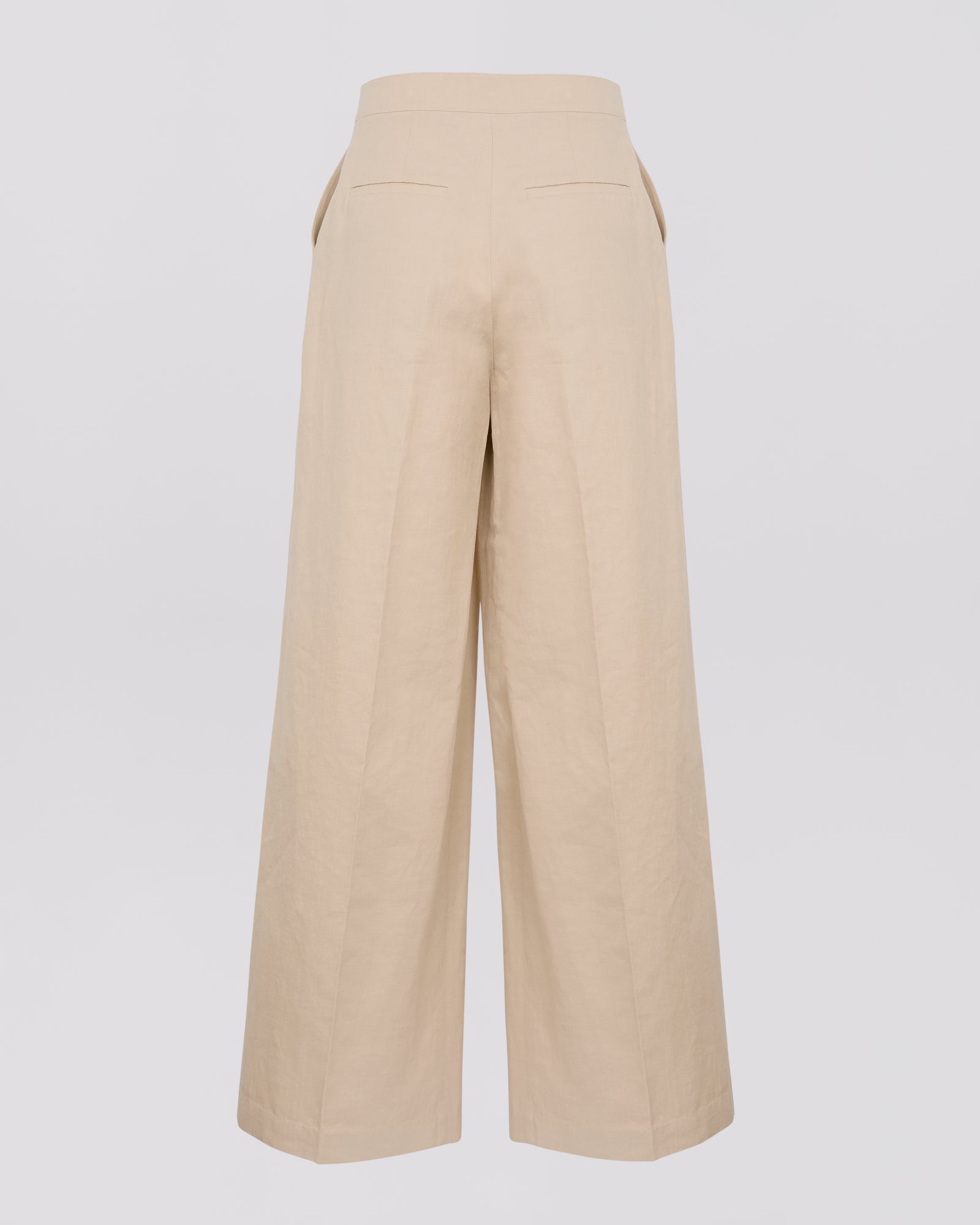 パンツ YVES SALOMON SS25 Linen trousers (25E25EYP037XXCOLI A2235) Pleated trousers in cotton-linen fabric-Beige - Yves Salomon
