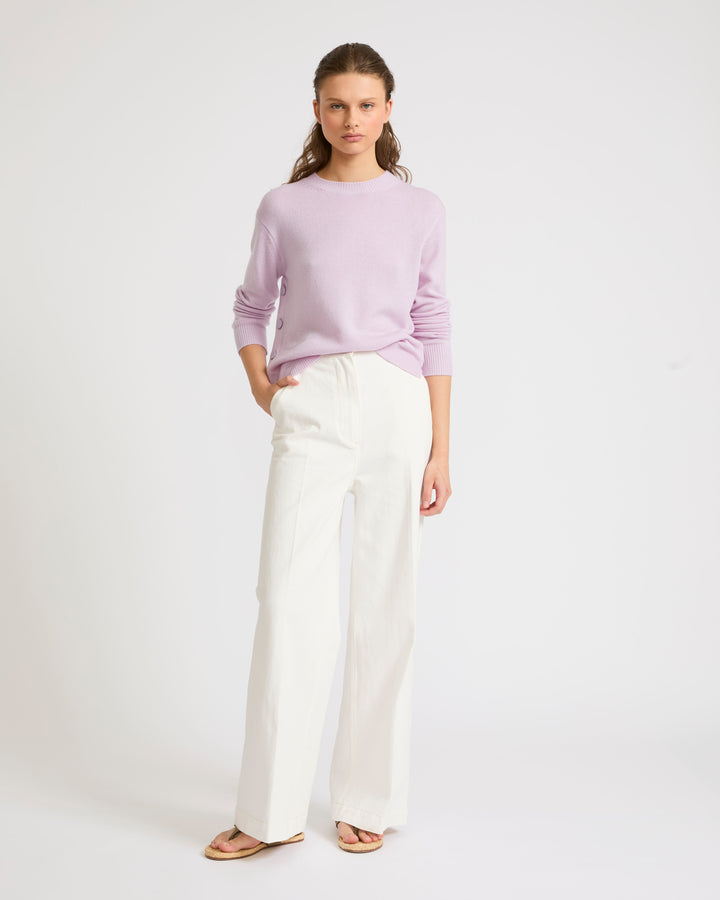 Ventes privées - pantalon-large-en-denim-blanc-25eyp039xxdecoc10 -Yves Salomon